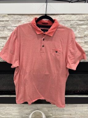 Ted Baker London Coral Polo with Patterned Contrast Collar